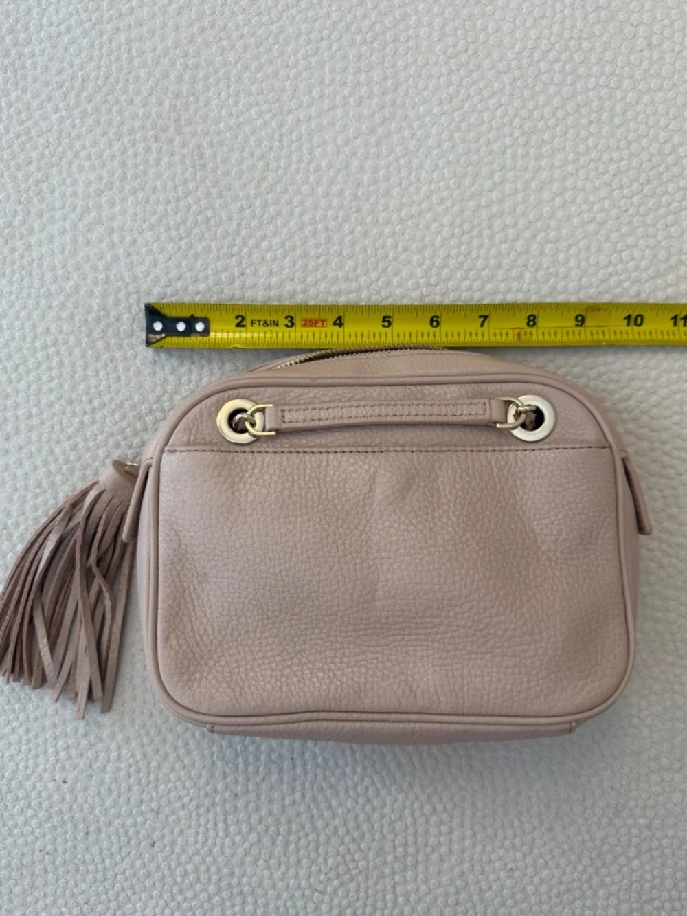 Tory Burch Bombé Chain Crossbody Bag Light Oak Blush Pink Leather